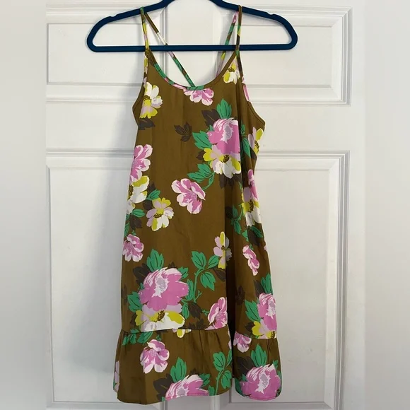 aerie | Intimates & Sleepwear | Nwot Aerie Lightweight Brownish Green Flowy  Slip Sleep Dress Pink Floral Design | Poshmark